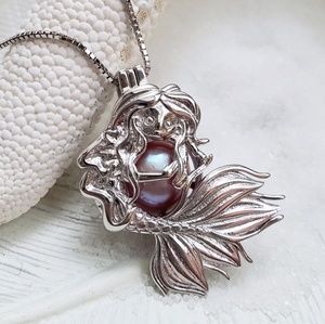 Silver plated Mermaid Pearl Cage With Pearl